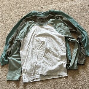 George Long Sleeve Tees - Green and Gray